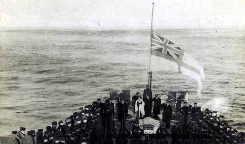 HMS Nigeria burial at sea.